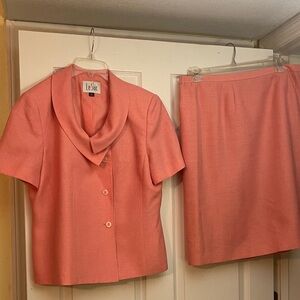 Le Suit Coral Skirt Set